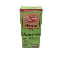 CHOCOLATE POSTRES 200g SAVOY 40%, CAJA DE 4 UNIDADES