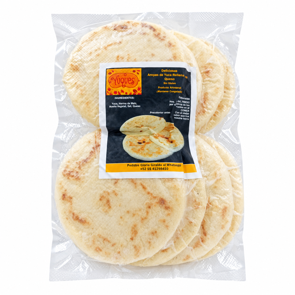 AREPA DE YUCA CON QUESO YUQUES 8 UN
