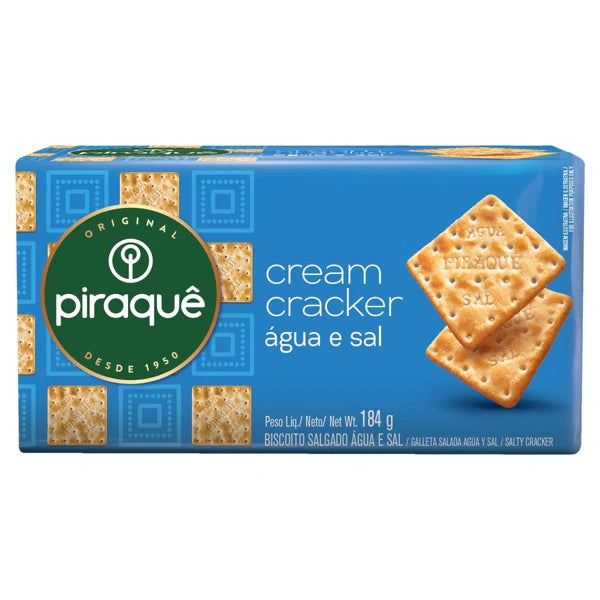 PIRAQUE CREAM CRACKER ÁGUA E SAL 184 g