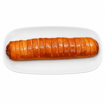 Pan de jamón sobre fondo blanco