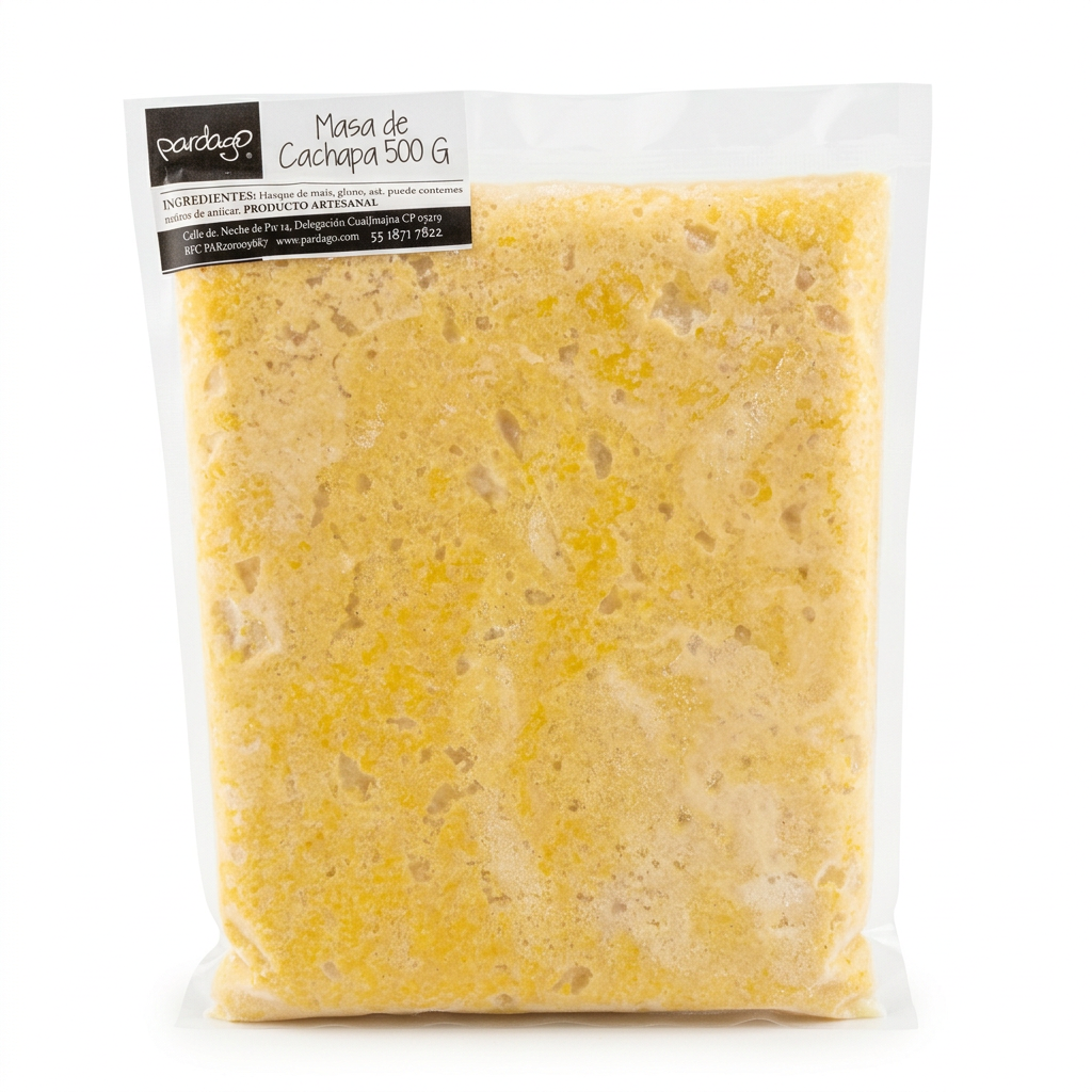 Masa de cachapa de 500 g con fondo blanco